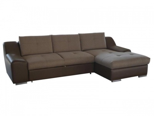 Угловой диван  "Ника" (Чикаго) рогожка коричневая