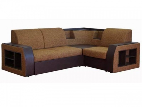 Угловой диван Ника-2 рогожка коричневая