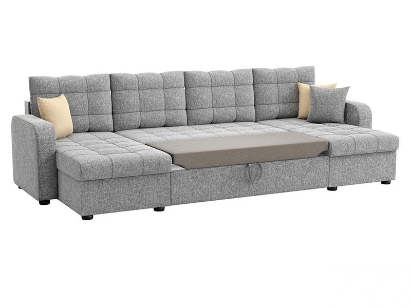 Угловой Диван П-образный Ливерпуль рогожка серый