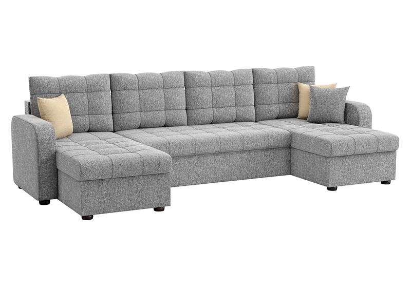 Угловой Диван П-образный Ливерпуль рогожка серый