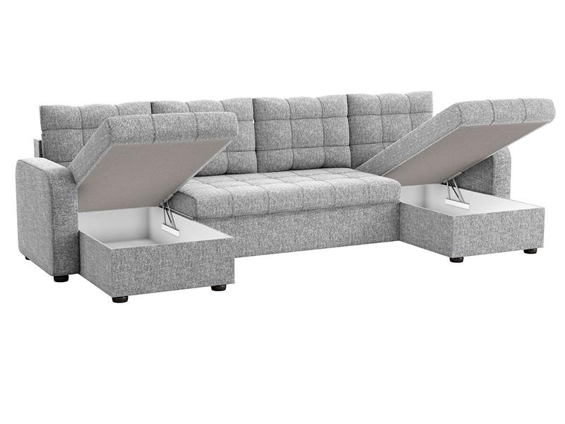 Угловой Диван П-образный Ливерпуль рогожка серый